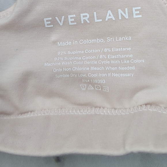 Everlane Bra Women Pink Square Neck Tank Bralette Active Pale Supima NEW - Picture 4 of 12